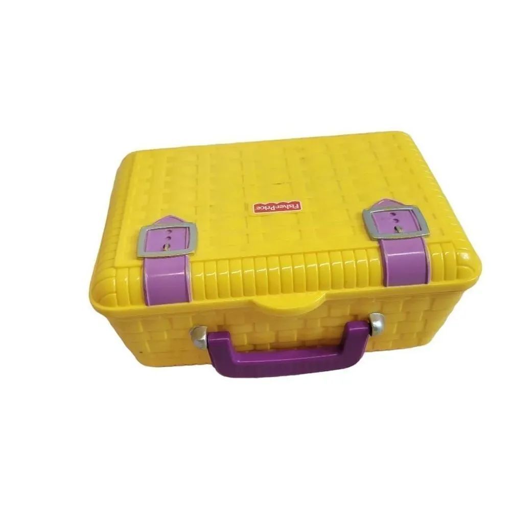 Fisher Price Picnic Basket Yellow for dora the Explorer 2001 hard shell
